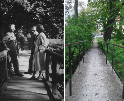Zdjęcie wykonane na przełomie lat 30-tych i 40-tych na mostku 