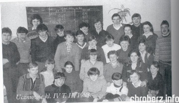 1983r., uczniowie kl. IV Technikum  Hodowlanego